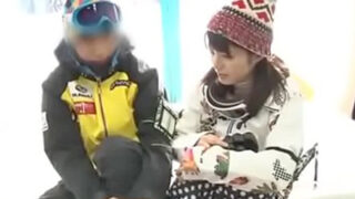 スキーに訪れたカップルをMM号でNTR