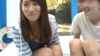 水着の素人さんが、彼氏の目の前で初対面の男性に中出しされた