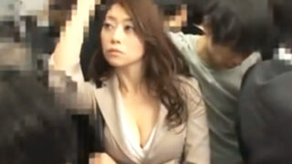 痴女が電車で男の股間を押し付け、トイレに誘ってパコる。