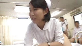 患者の世話をしていたナースが、自ら欲求し騎乗位で中出しした。
