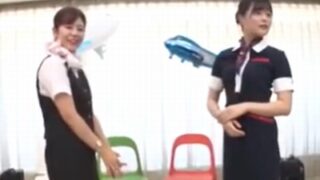 野球拳で負けた瞬間、即中出しされ、フライト帰りのCAに種付けされる