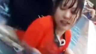 可愛いプール監視員が水中で痴漢され、更衣室で顔射レイプされる