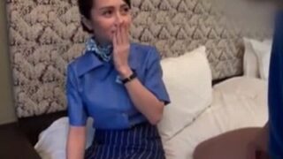 美巨乳CAをナンパし、昼間から中出しフライト