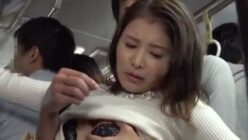 満員電車の巨乳OLが痴漢で快感を覚えてパコ