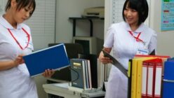 パツパツの白衣を着た巨乳看護師が患者や医師を誘惑し、頻繁に性行為に及ぶ。