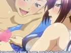 はち切れそうな水着の巨乳彼女に泳ぎ方を教える彼氏が、彼女の性欲が高まりプールでエッチな展開に。