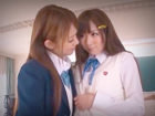 制服のギャルJKが放課後、エッチ好きの女子を廃部直前の部活に誘い、3Pレズセックスに発展させる。