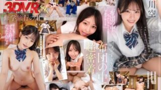 修学旅行中に仮病を装い同級生・新川と布団の中でイチャイチャ相思相愛セックスするVR映像。