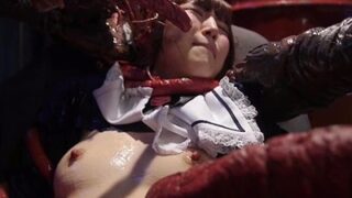 美少女が触手による凌辱を受ける。