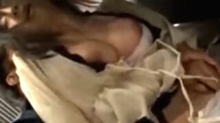 巨乳妻が初めての痴漢で声を出せず全てを受け入れた