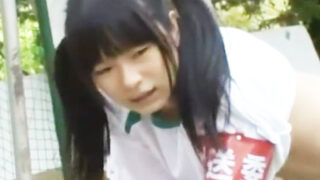 体育祭で活躍する放送部美少女が拉致され、青姦される。