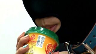 極悪学生に追われた巨乳OLが覆面姿に変えられ、無慈悲にレイプされる。